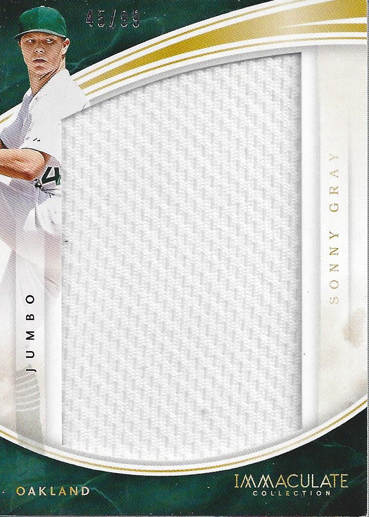 2016 Immaculate Collection Immaculate Jumbo Materials #92 Sonny Gray/99