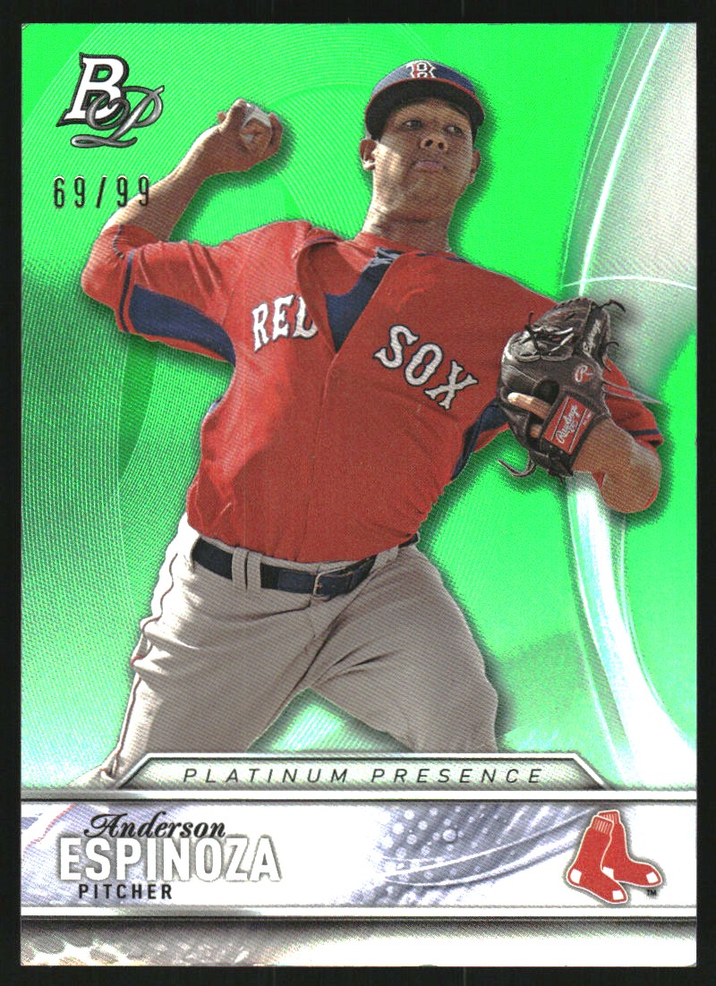 2016 Bowman Platinum Platinum Presence Green #PP17 Anderson Espinoza