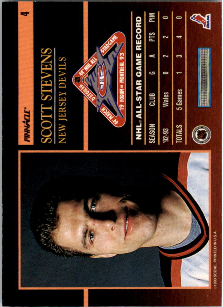 1993-94 Pinnacle All-Stars #4 Scott Stevens back image