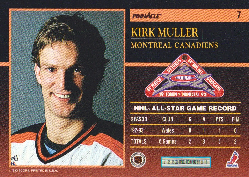 1993-94 Pinnacle All-Stars #7 Kirk Muller back image