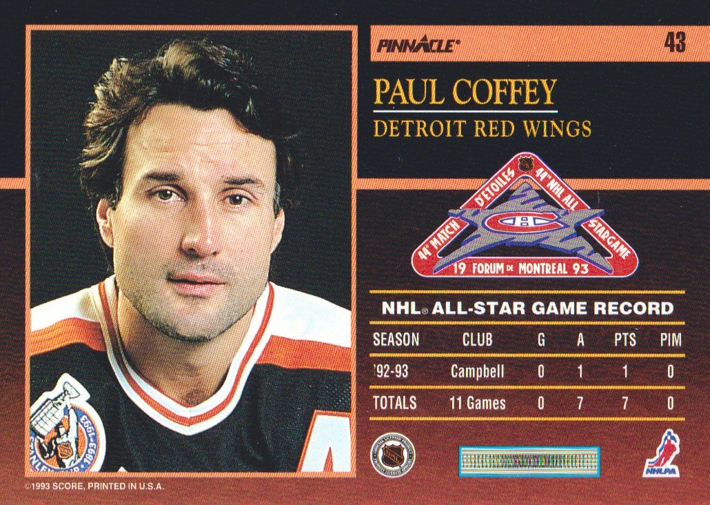 1993-94 Pinnacle All-Stars #43 Paul Coffey back image