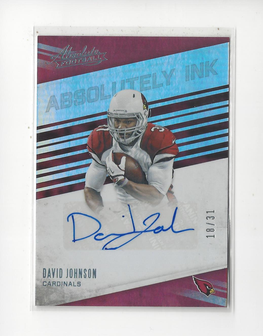 2016 Absolute Absolutely Ink Numbers #16 David Johnson/31