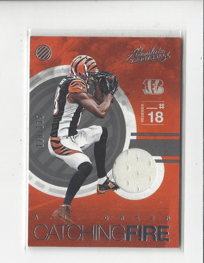 2016 Absolute Catching Fire Jerseys #18 A.J. Green/135