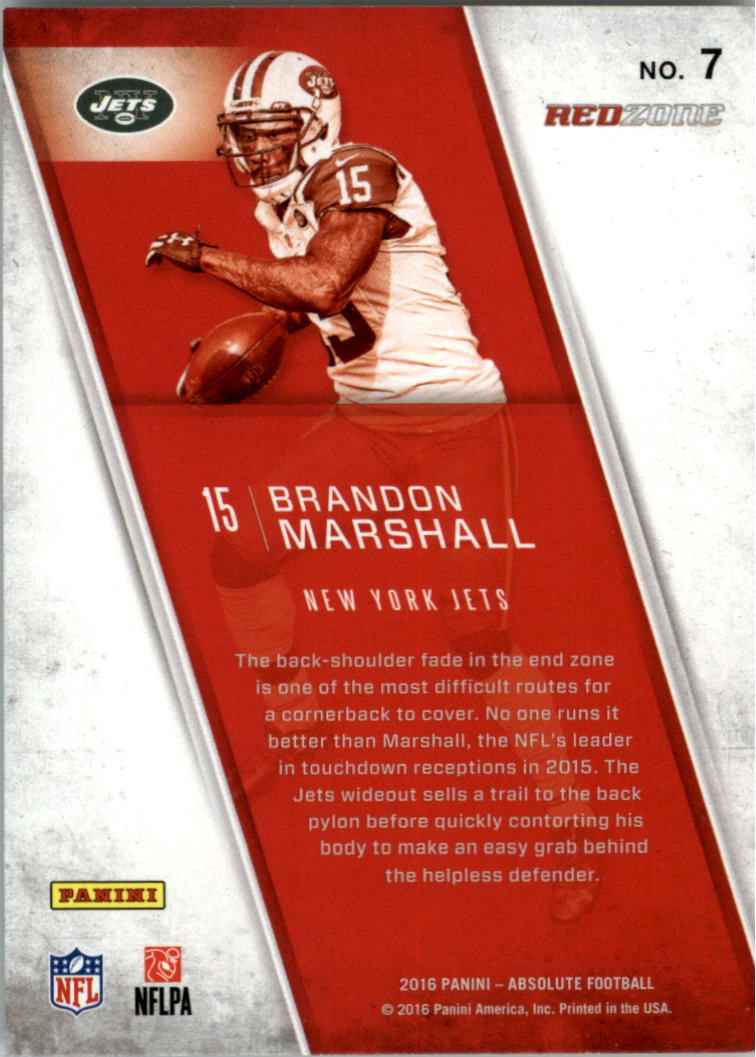 2016 Absolute Red Zone #7 Brandon Marshall back image