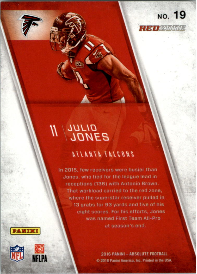 2016 Absolute Red Zone #19 Julio Jones back image