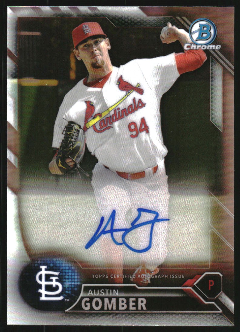 2016 Bowman Chrome Prospect Autographs Refractors #BCAPAG Austin Gomber