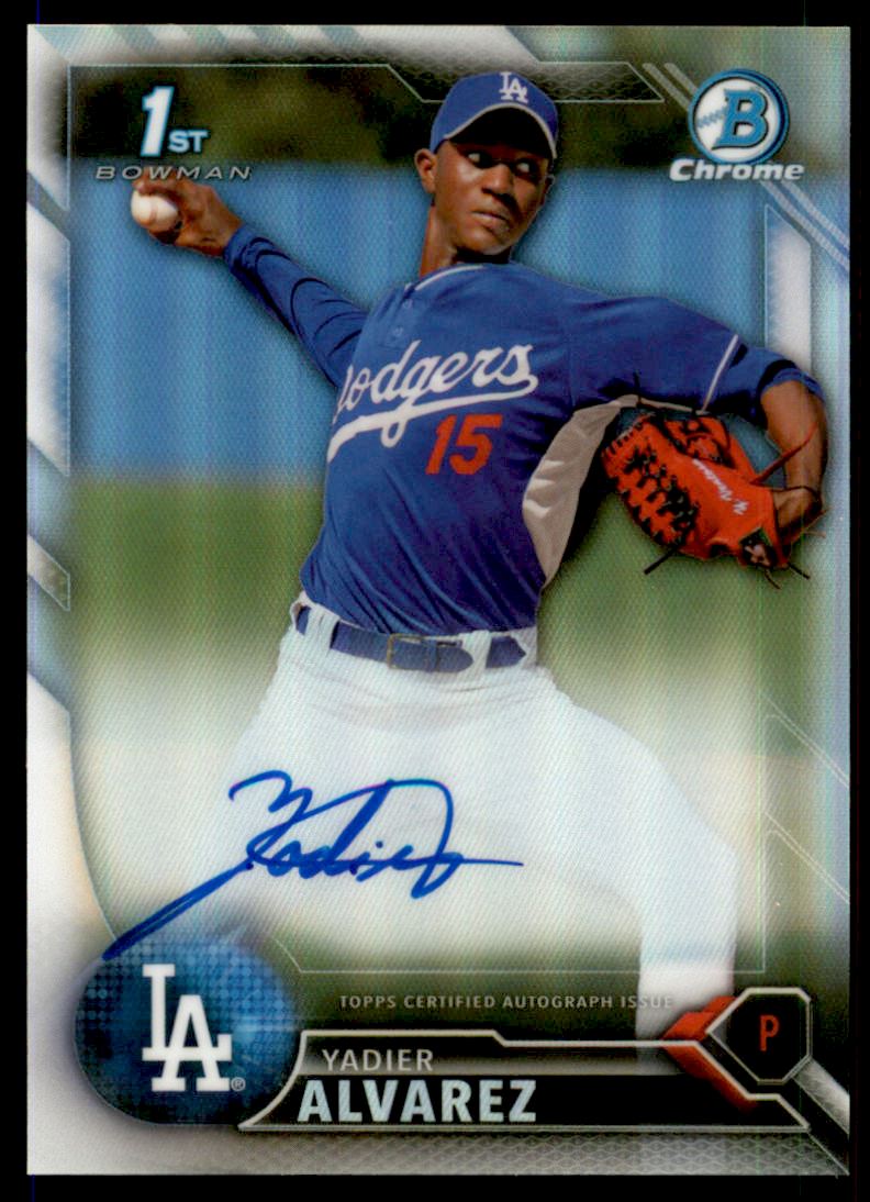 2016 Bowman Chrome Prospect Autographs Refractors #CPAYA Yadier Alvarez