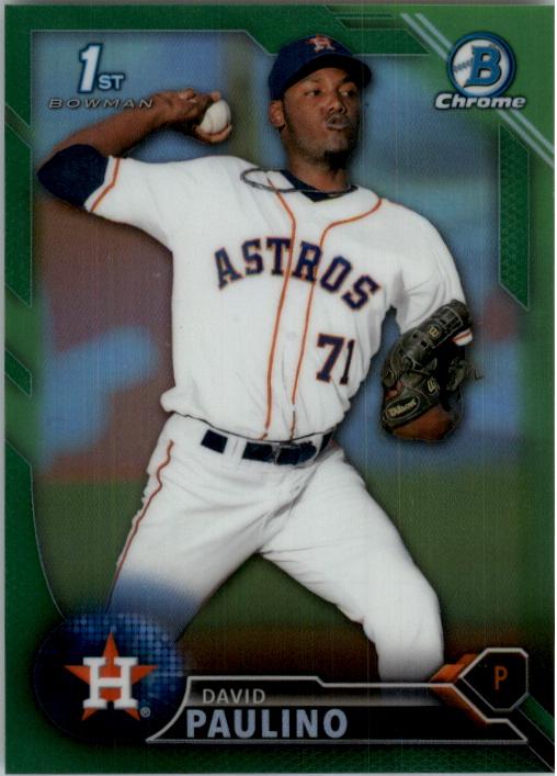 2016 Bowman Chrome Prospects Green Refractors #BCP213 David Paulino