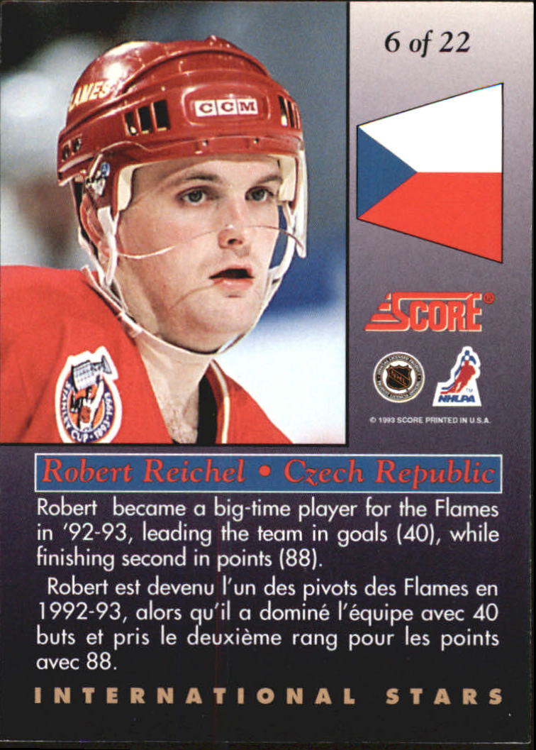 1993-94 Score International Stars Canadian #6 Robert Reichel back image