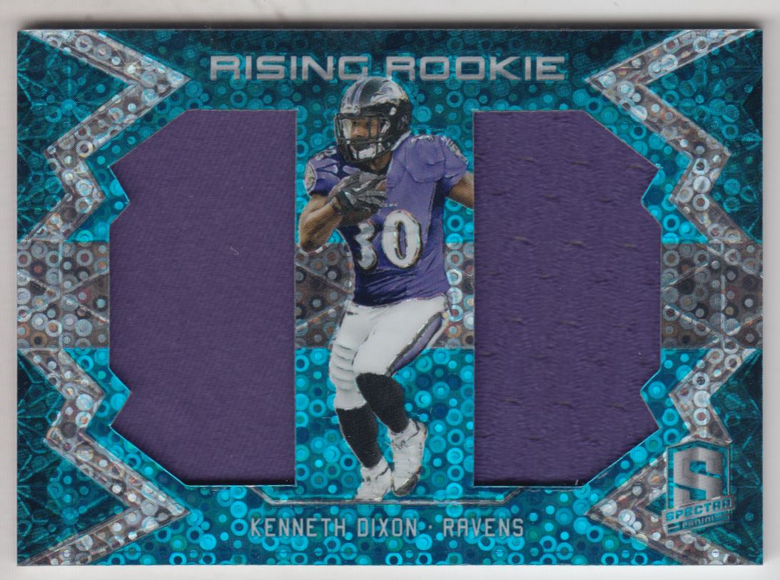 2016 Panini Spectra Rising Rookie Materials Neon Blue #24 Kenneth Dixon