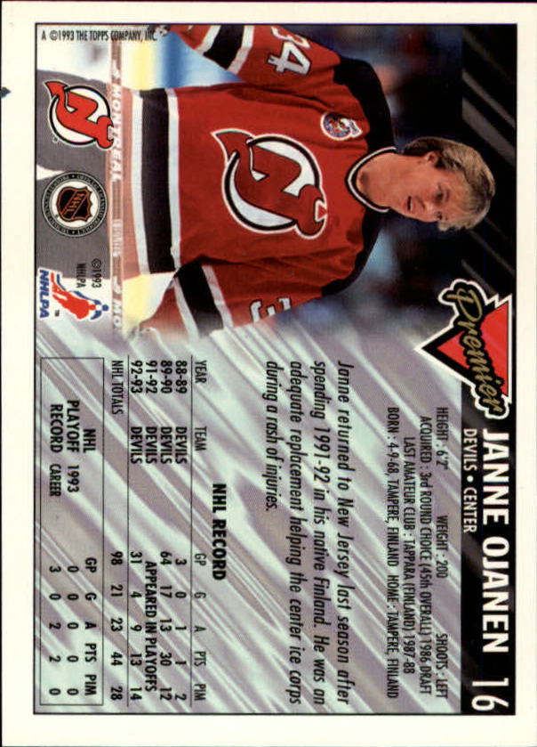 1993-94 Topps Premier Gold #16 Janne Ojanen
