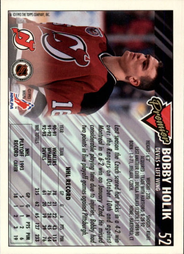 1993-94 Topps Premier Gold #52 Bobby Holik