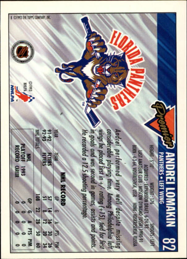 1993-94 Topps Premier Gold #82 Andrei Lomakin