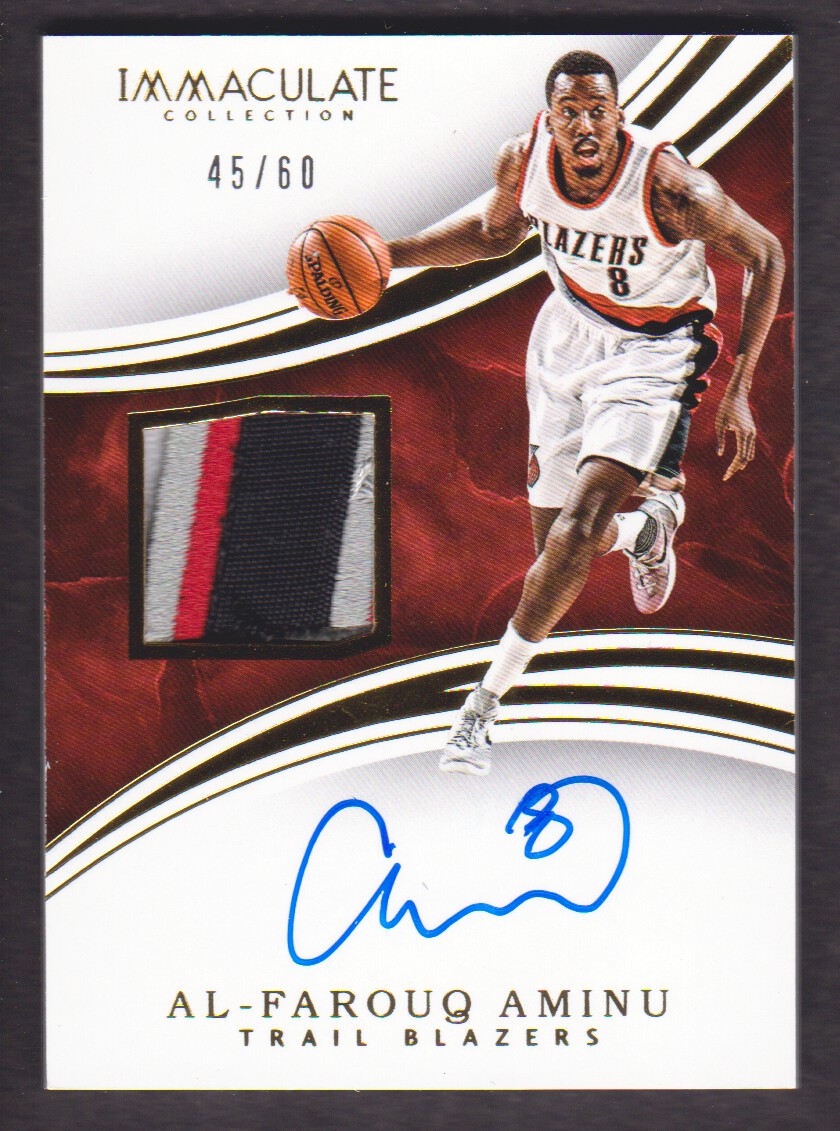2015-16 Immaculate Collection Patch Autographs #PAAAM Al-Farouq Aminu/60