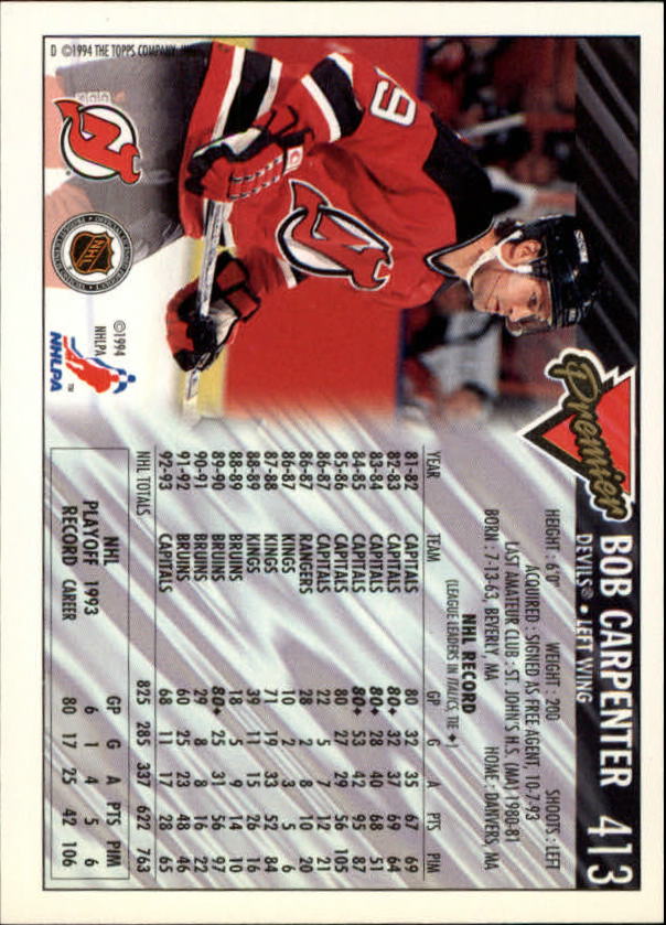 1993-94 Topps Premier Gold #413 Bob Carpenter