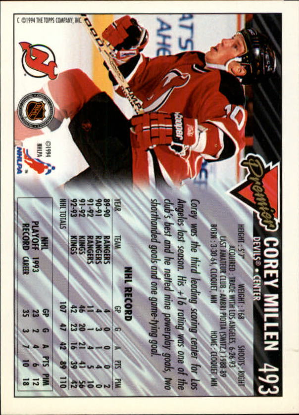 1993-94 Topps Premier Gold #493 Corey Millen