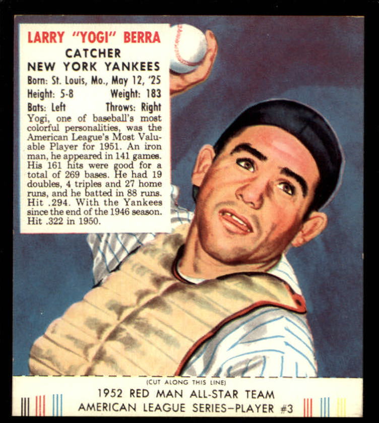 1952 Red Man Reprints #AL3 Yogi Berra