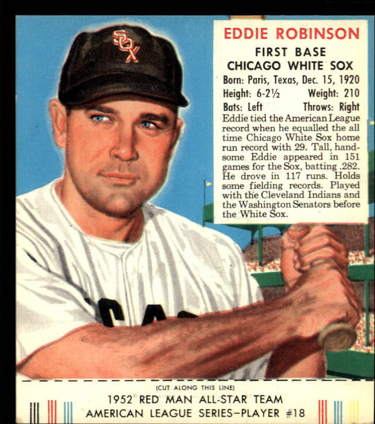 1952 Red Man Reprints #AL18 Eddie Robinson