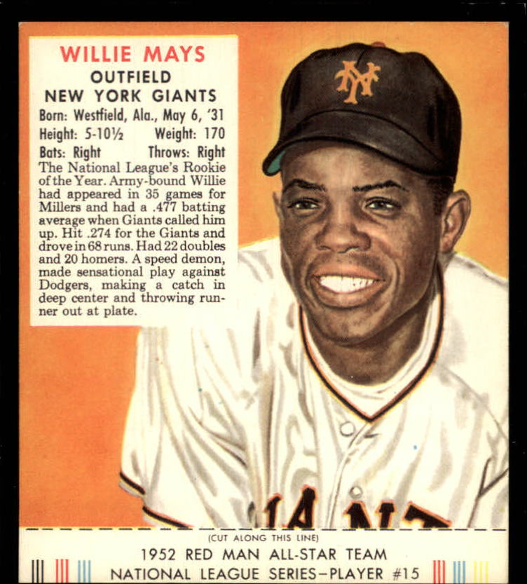 1952 Red Man Reprints #NL15 Willie Mays - NM-MT