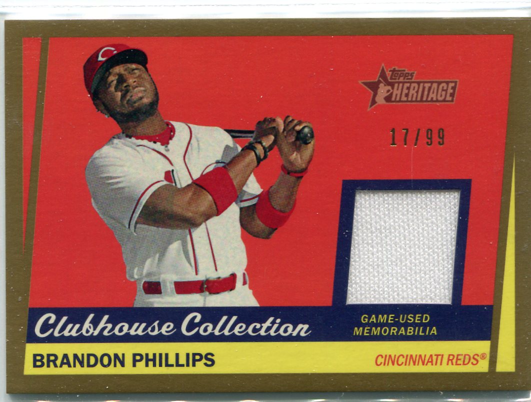 2016 Topps Heritage Clubhouse Collection Relics Gold #CCRBPH Brandon Phillips HN