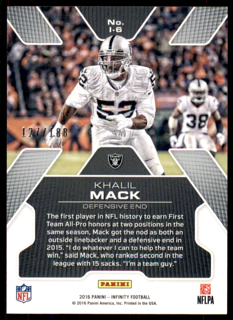 2016 Panini Infinity Infinitude #6 Khalil Mack back image