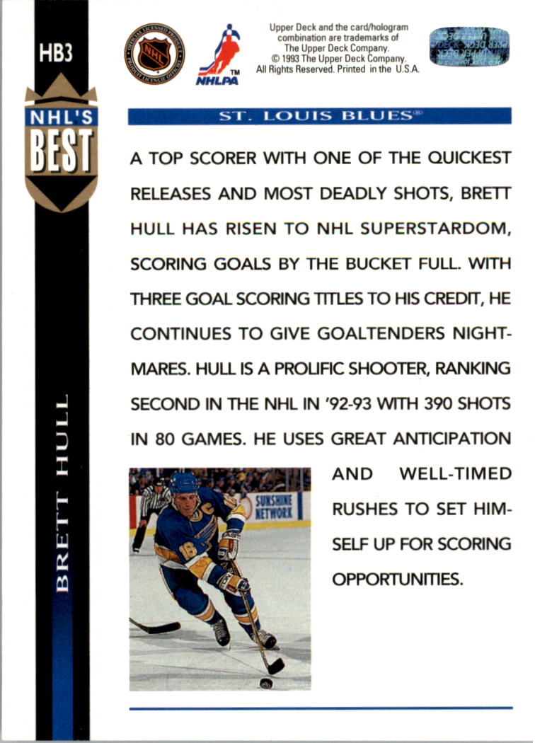 1993-94 Upper Deck NHL's Best #HB3 Brett Hull back image
