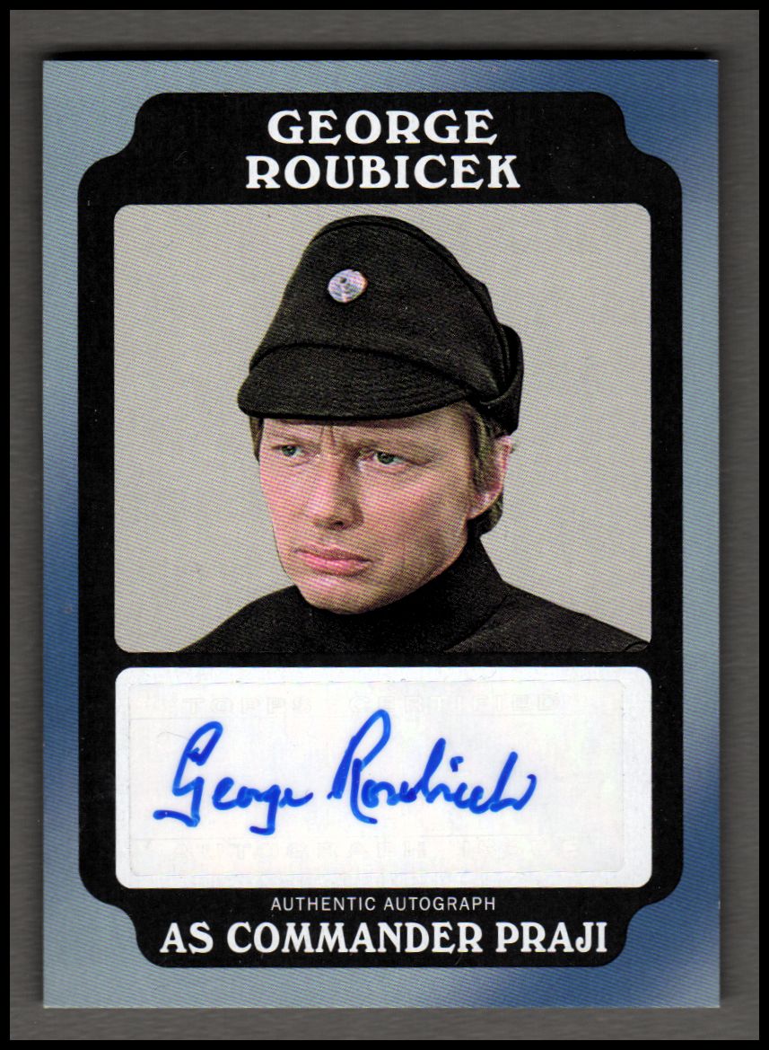 2016 Topps Star Wars Rogue One Mission Briefing Autographs Black #NNO George Roubicek as Commander Praji