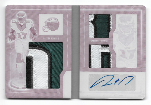 2016 Panini Playbook Playbook Material Autographs Printing Plates Magenta #34 Nelson Agholor