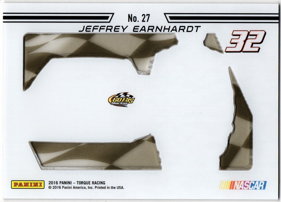 2016 Panini Torque Clear Vision Gold #27 Jeffrey Earnhardt back image