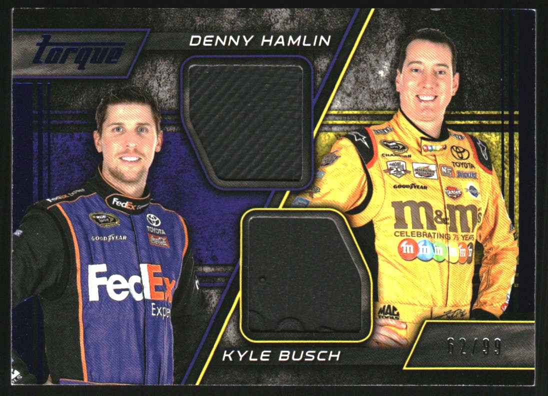 2016 Panini Torque Pairings Materials Blue #12 Denny Hamlin/Kyle Busch