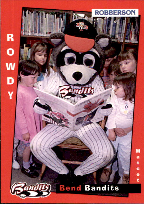 1997 Bend Bandits Grandstand #26 Rowdy Raccoon Mascot/Reading Books