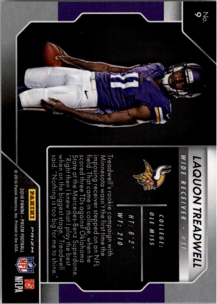 2016 Panini Prizm Rookie Introductions Prizms #9 Laquon Treadwell back image