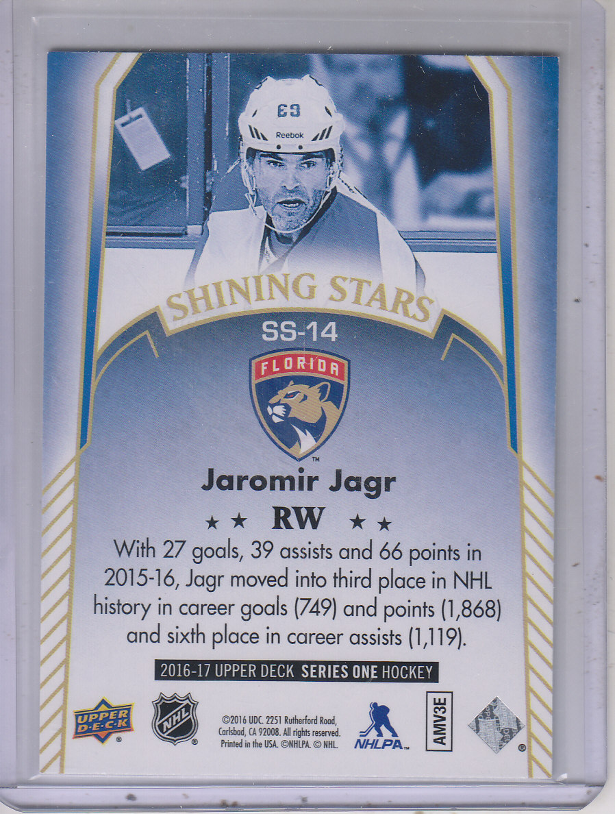 2016-17 Upper Deck Shining Stars #SS14 Jaromir Jagr back image