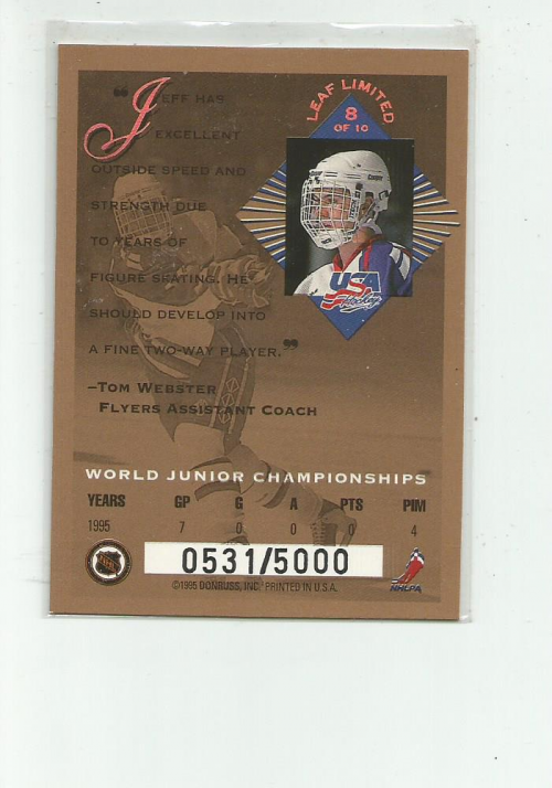 1994-95 Leaf Limited World Juniors USA #8 Jeff Mitchell back image