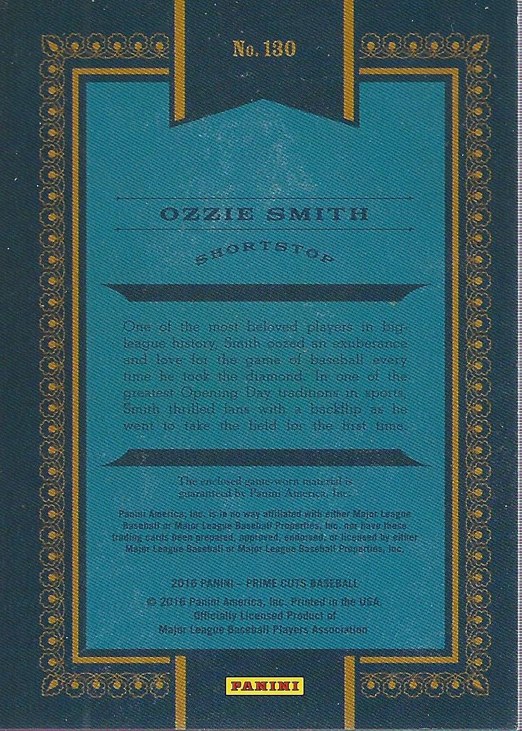 2016 Prime Cuts Bronze #130 Ozzie Smith JSY/25 back image