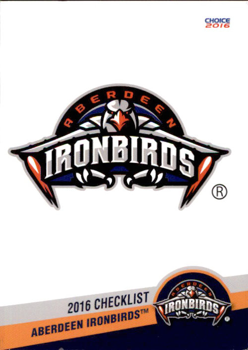 2016 Aberdeen Ironbirds Choice NNO Logo Checklist NM Baseball Card
