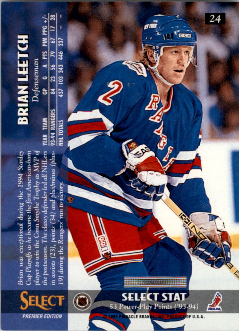 1994-95 Select #24 Brian Leetch back image
