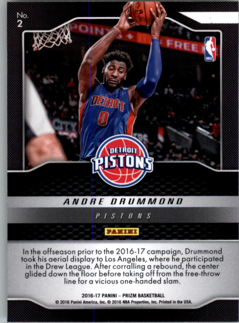 2016-17 Panini Prizm Sky's the Limit #2 Andre Drummond back image