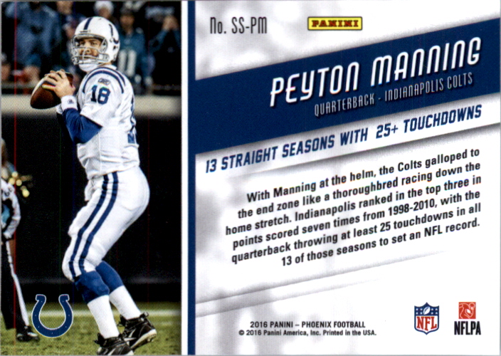 2016 Panini Phoenix Streaking Success Red #SSPM Peyton Manning