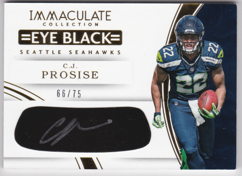 2016 Immaculate Collection Rookie Eye Black Autographs #11 C.J. Prosise/75