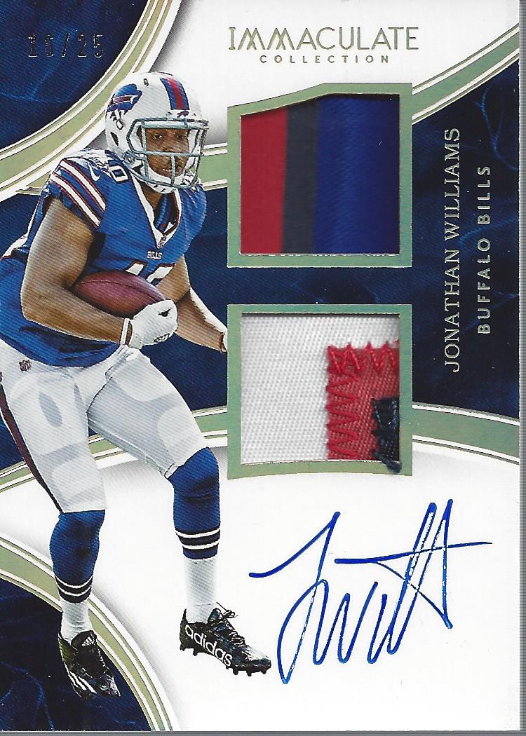 2016 Immaculate Collection Rookie Signature Patches Gold #10 Jonathan Williams/25