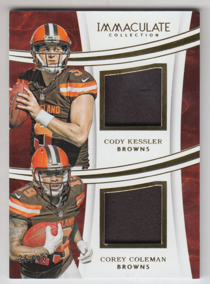 2016 Immaculate Collection Dual Jerseys #5 Corey Coleman/Cody Kessler/99
