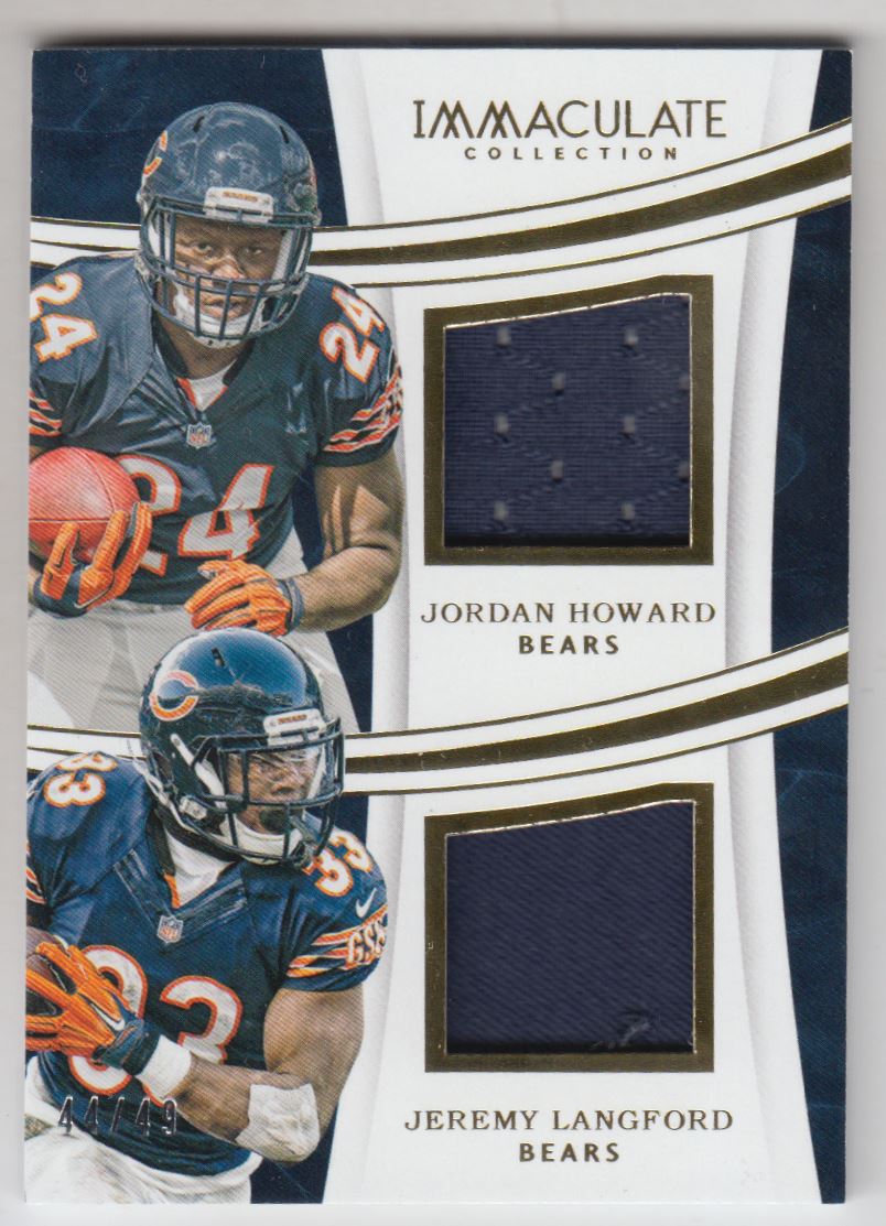 2016 Immaculate Collection Dual Jerseys #23 Jeremy Langford/Jordan Howard/49