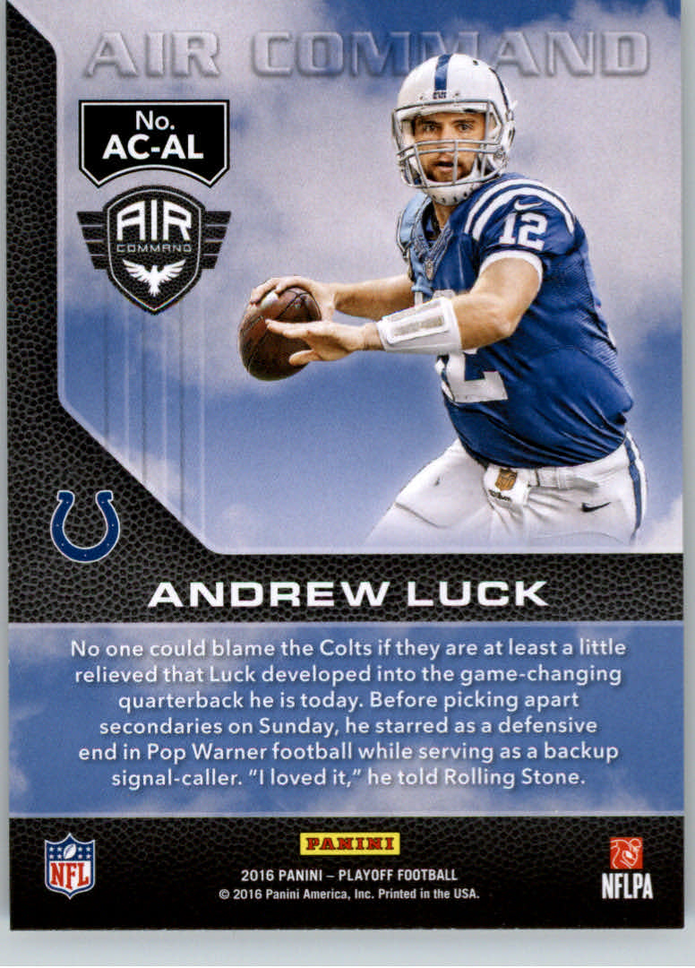 2016 Playoff Air Command #ACAL Andrew Luck back image