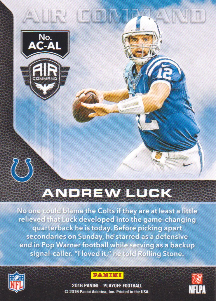 2016 Playoff Air Command Kickoff #ACAL Andrew Luck back image