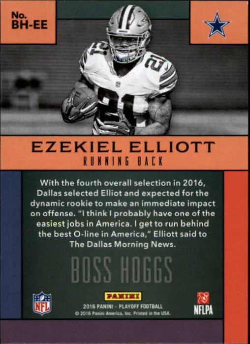 2016 Playoff Boss Hoggs #BHEE Ezekiel Elliott back image