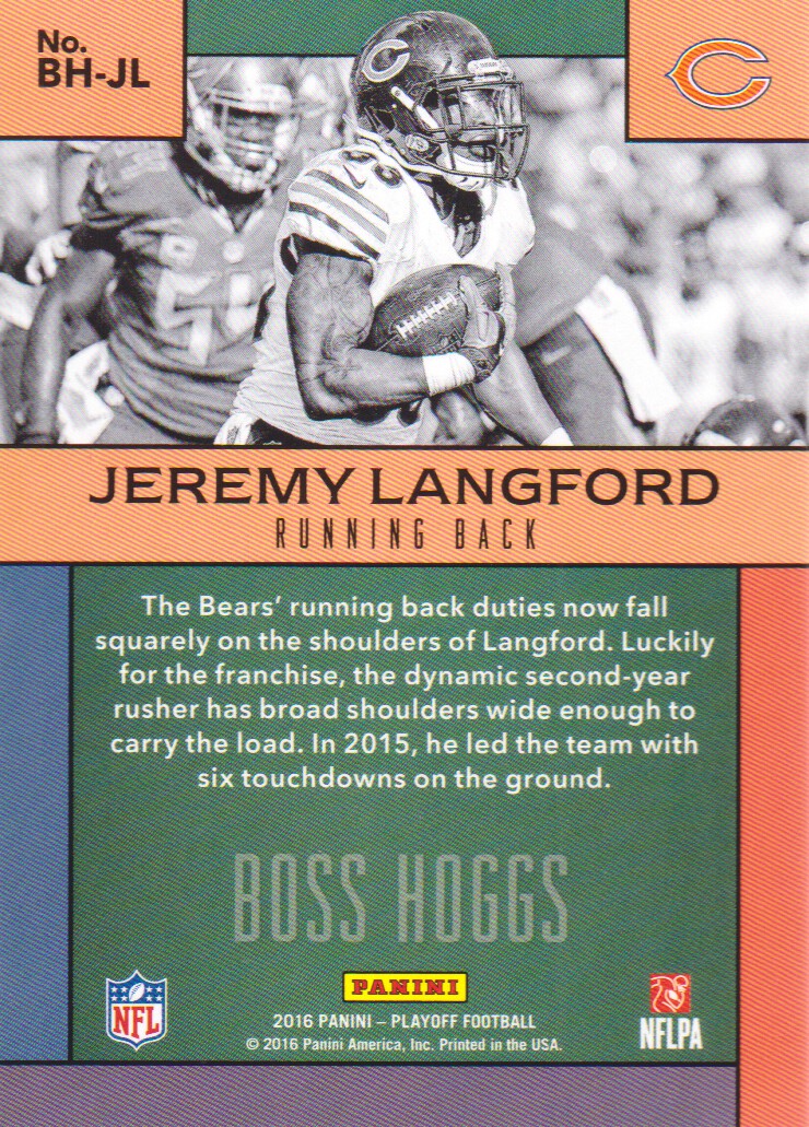2016 Playoff Boss Hoggs #BHJL Jeremy Langford back image