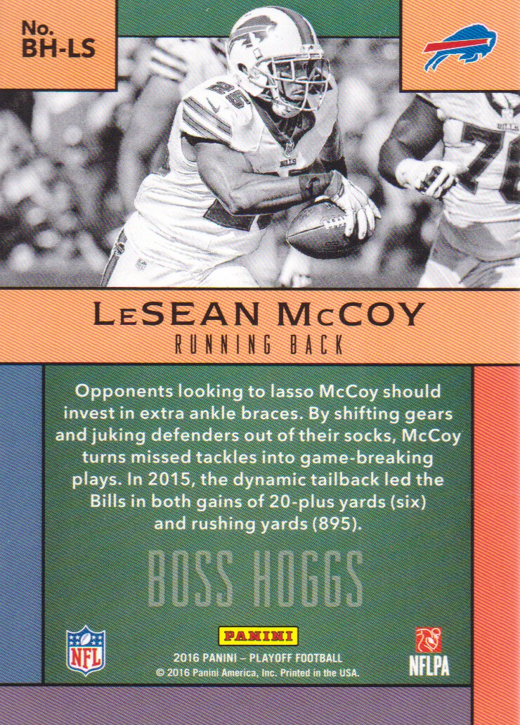 2016 Playoff Boss Hoggs #BHLS LeSean McCoy back image
