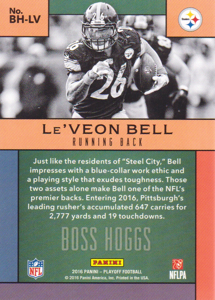 2016 Playoff Boss Hoggs #BHLB Le'Veon Bell back image