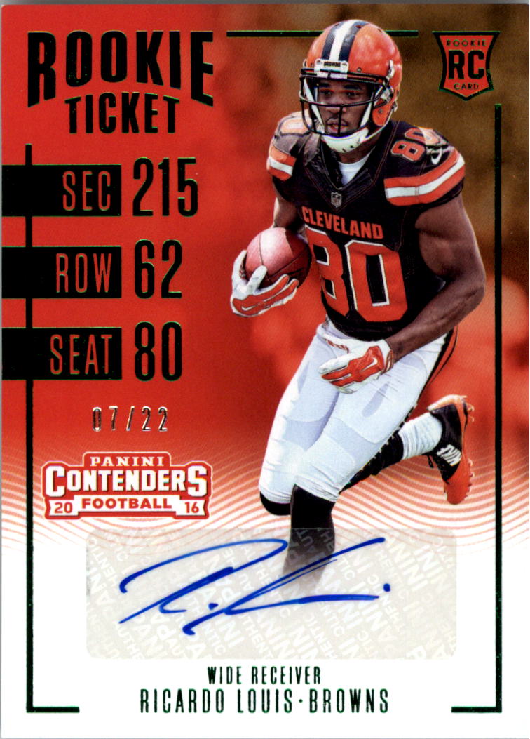 2016 Playoff Contenders Preview Autographs #335 Ricardo Louis